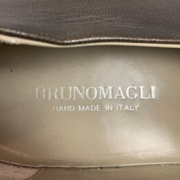 BRUNO MAGLI Size 9 Brown Contrast Stitch Leather Loafers - Picture 7 of 7